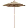 Image de vidaXL Parasol de jardin avec mât en bois taupe 196x231 cm