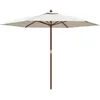Image de vidaXL Parasol de jardin avec mât en bois sable 299x240 cm