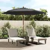 Image de vidaXL Parasol de jardin avec mât en bois noir 299x240 cm
