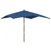 Image de vidaXL Parasol de jardin avec mât en bois bleu azuré 300x300x273 cm