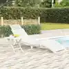 Image de vidaXL Chaise longue blanc 184x55x64 cm bois massif d'acacia