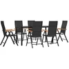 Image de vidaXL Ensemble à Manger de Jardin 7 pcs Noir et Marron Résine tressée, Ensemble de Salle à Manger d'extérieur, Table et Chaise de Jardin, Table et Chaise de Patio