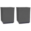 Image de vidaXL Jardinières 2 pcs Noir 30x30x37 cm polypropylène, lit surélevé, Pot de Fleurs, Pot de Fleurs, bac à Fleurs, Pot de Jardin