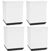 Image de vidaXL Jardinières 4 pcs, Bacs à Fleurs, Pots de Plantes, Décorations de Jardin Balcon Terrasse Patio Extérieur, Blanc Polypropylène