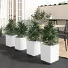 Image de vidaXL Jardinières 4 pcs blanc 30x30x37 cm polypropylène