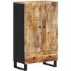 Image de vidaXL Buffet Haut avec Tiroir, Armoire Latérale avec 2 Compartiments, Meuble de Rangement Salon Salle de Séjour, Bois Massif Manguier et Fer