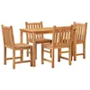 Image de vidaXL Ensemble à Manger de Jardin 5pcs Bois de Teck Massif, Meubles de Jardin, Meubles d'extérieur, Table et Chaise de Jardin, Meubles de Patio
