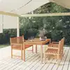 Image de vidaXL Ensemble à manger de jardin 4 pcs Bois de teck massif