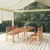 Image de vidaXL Ensemble à manger de jardin 4 pcs Bois de teck massif