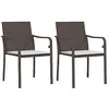 Image de vidaXL Chaises de Jardin et Coussins Lot de 2 Marron 56x59x84 cm rotin, siège de Jardin, Chaise de Patio, Chaise de Balcon, Chaise d'extérieur