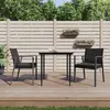 Image de vidaXL Chaises de jardin et coussins lot de 2 noir 56,5x57x83 cm rotin