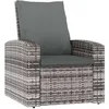 Image de vidaXL Fauteuil inclinable de Jardin avec Coussins Gris résine tressée, Fauteuil de Jardin, Chaise Longue, Chaise d'extérieur, Fauteuil inclinable