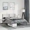 Image de vidaXL Cadre de lit métal sans matelas avec tête de lit noir 135x190cm
