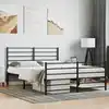 Image de vidaXL Cadre de lit métal sans matelas avec pied de lit noir 160x200cm