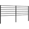 Image de vidaXL Tête de lit métal Noir 193 cm, tête de lit en métal, tête de lit Noire, tête de lit pour lit Double