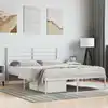 Image de vidaXL Cadre de lit métal sans matelas et tête de lit blanc 140x190 cm