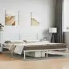 Image de vidaXL Cadre de lit métal sans matelas et tête de lit blanc 180x200 cm