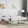 Image de vidaXL Cadre de lit métal sans matelas et pied de lit blanc 120x200 cm