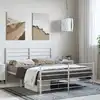 Image de vidaXL Cadre de lit métal sans matelas et pied de lit blanc 150x200 cm