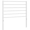 Image de vidaXL Tête de lit métal Blanc 100 cm, tête de lit en métal, tête de lit Blanche, tête de lit pour lit Simple