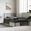 Image de vidaXL Cadre de lit métal sans matelas avec tête de lit noir 90x190 cm