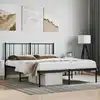 Image de vidaXL Cadre de lit métal sans matelas avec tête de lit noir 120x200cm