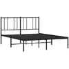 Image de vidaXL Cadre de lit métal sans Matelas avec tête de lit Noir 140x190cm