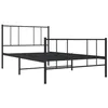 Image de vidaXL Cadre de lit métal avec tête de lit/Pied de lit Noir 107x203 cm, lit Simple, Meuble de Chambre à Coucher, lit d'invité, lit