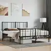 Image de vidaXL Cadre de lit métal sans matelas avec pied de lit noir 140x190cm