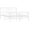 Image de vidaXL Cadre de lit métal sans Matelas et Pied de lit Blanc 140x190 cm