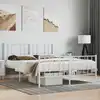 Image de vidaXL Cadre de lit métal sans matelas et pied de lit blanc 140x200 cm