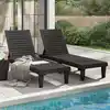 Image de vidaXL Chaises longues lot de 2 noir 155x58x83 cm polypropylène