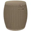 Image de vidaXL Boîte de Rangement de Jardin 4 en 1, Coffre de Stockage avec Poignées, Meuble de Terrasse Patio, Moderne, Marron Clair Polypropylène