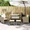Image de vidaXL Ensemble à manger de jardin avec coussins 6pcs beige poly rotin