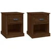 Image de vidaXL Tables de Chevet 2 pcs, Armoires de Nuit avec Tiroir et Compartiment, Armoires de Lit avec Rangement, Tables de Nuit de de Chambre, Chêne Marron Bois d'Ingénierie