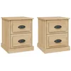 Image de vidaXL Tables de Chevet 2 pcs, Armoires de Nuit avec 2 Tiroir, Armoires de Lit avec Rangement, Tables de Nuit de de Chambre, Chêne Sonoma Bois d'Ingénierie