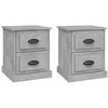 Image de vidaXL Tables de Chevet 2 pcs, Armoires de Nuit avec 2 Tiroir, Armoires de Lit avec Rangement, Tables de Nuit de de Chambre, Gris Béton Bois d'Ingénierie