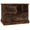 Image de vidaXL Table de Chevet, Armoire de Nuit avec 2 Tiroirs et Compartiment, Armoire de Lit, Meuble de Chambre, Moderne, Chêne Fumé Bois d'Ingénierie