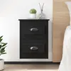 Image de vidaXL Tables de chevet murales 2 pcs noir 41,5x36x53 cm