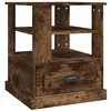 Image de vidaXL Table d'Appoint, Table Basse avec Rangement, Bout de Canapé Salle de Séjour Salon Intérieur, Moderne, Chêne Fumé Bois d'Ingénierie