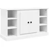 Image de vidaXL Buffet, Armoire Latérale avec Porte, Meuble de Rangement, Organisateur de Salon Salle de Séjour, Moderne, Blanc Bois d'Ingénierie