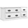 Image de vidaXL Meuble TV, Armoire de Télévision avec 4 Tiroirs, Meuble Télé avec Rangement Salle de Séjour, Moderne, Blanc Brillant Bois d'Ingénierie