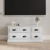 Image de vidaXL Meuble TV blanc brillant 100x35,5x45 cm bois d'ingénierie