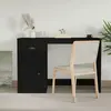Image de vidaXL Bureau avec tiroir noir 115x50x75 cm bois d'ingénierie