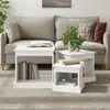 Image de vidaXL Tables basses 3 pcs blanc bois d'ingénierie