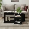 Image de vidaXL Tables basses 3 pcs noir bois d'ingénierie