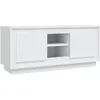 Image de vidaXL Meuble TV, Armoire de Télévision avec 4 Compartiments et Portes, Meuble de Télé avec Rangement Salle de Séjour, Moderne, Blanc Bois d'Ingénierie