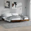 Image de vidaXL Cadre de lit sans matelas chêne fumé 120x200 cm bois ingénierie