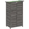 Image de vidaXL Abri à Outils de Jardin, Cabane à Outils avec Rangement, Remise à Outils avec Toit Inclinable, Armoire de Terrasse Patio, Gris Bois Massif Pin