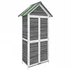 Image de vidaXL Abri à Outils de Jardin, Cabane à Outils avec Rangement, Remise à Outils avec Toit Inclinable, Armoire de Terrasse Patio, Gris Bois Massif Pin